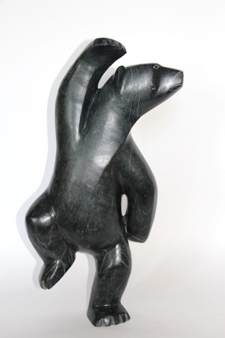 dancing bear Inuit Art Sculpture in Serpentine
