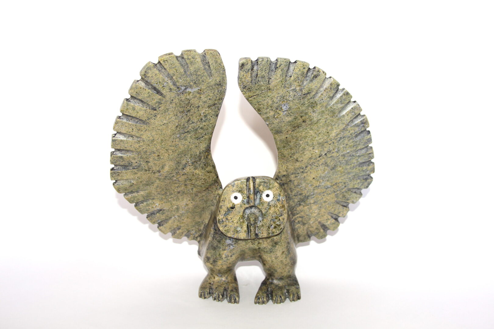 owl Inuit Art Sculpture in Serpentine