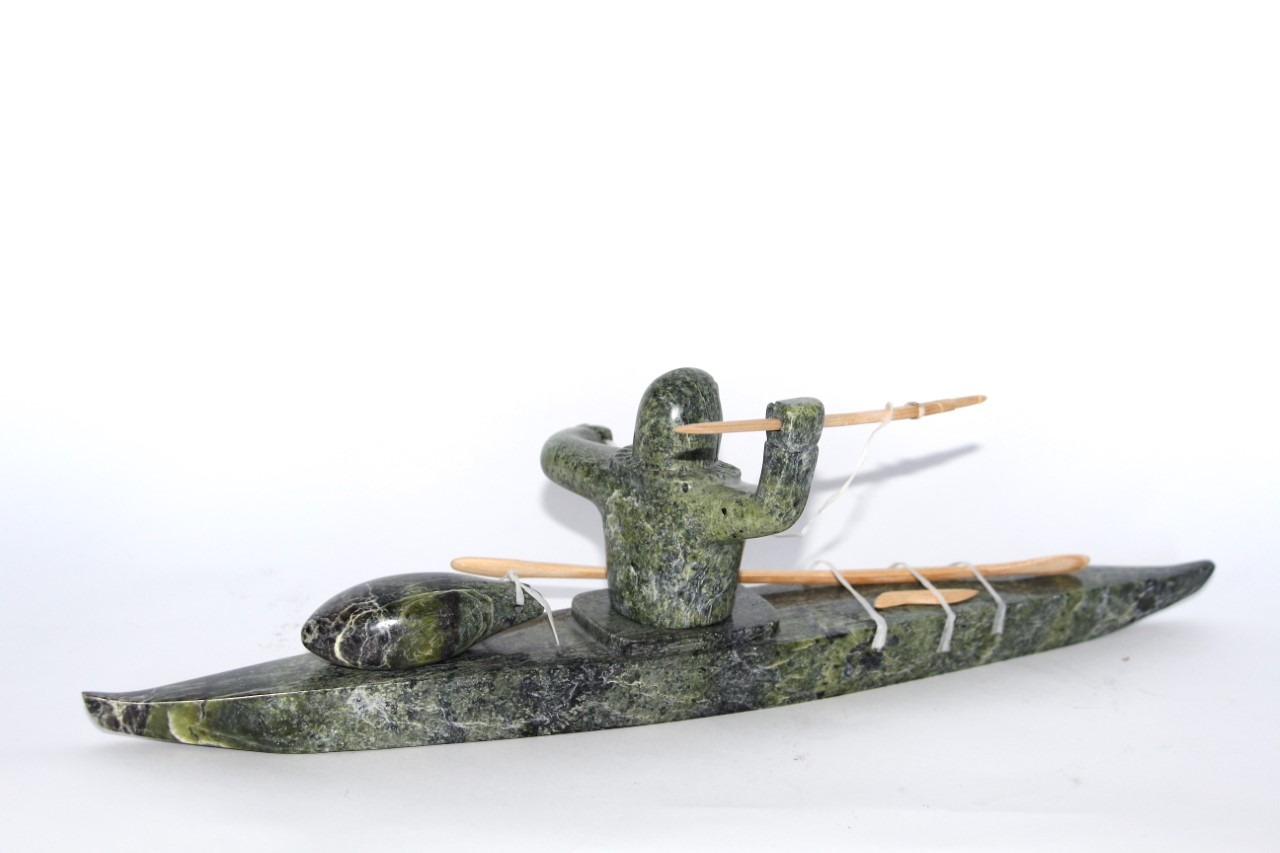 Kayaker Inuit art Sculpture Serpentine