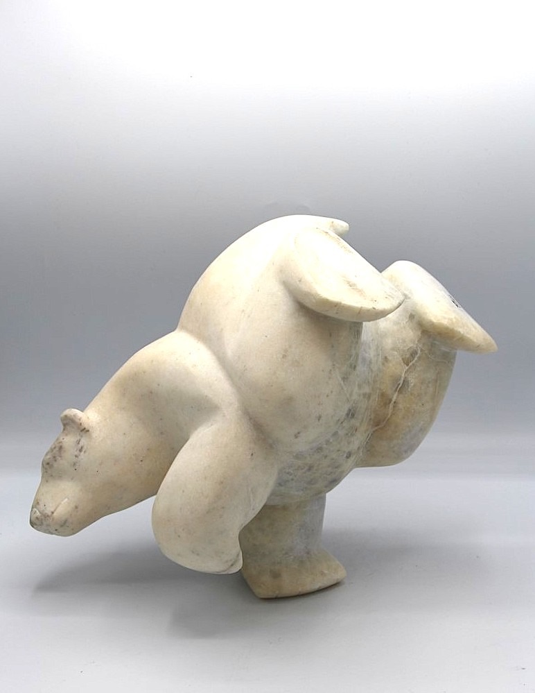dancing bear inuit art sculpture cape dorset marble