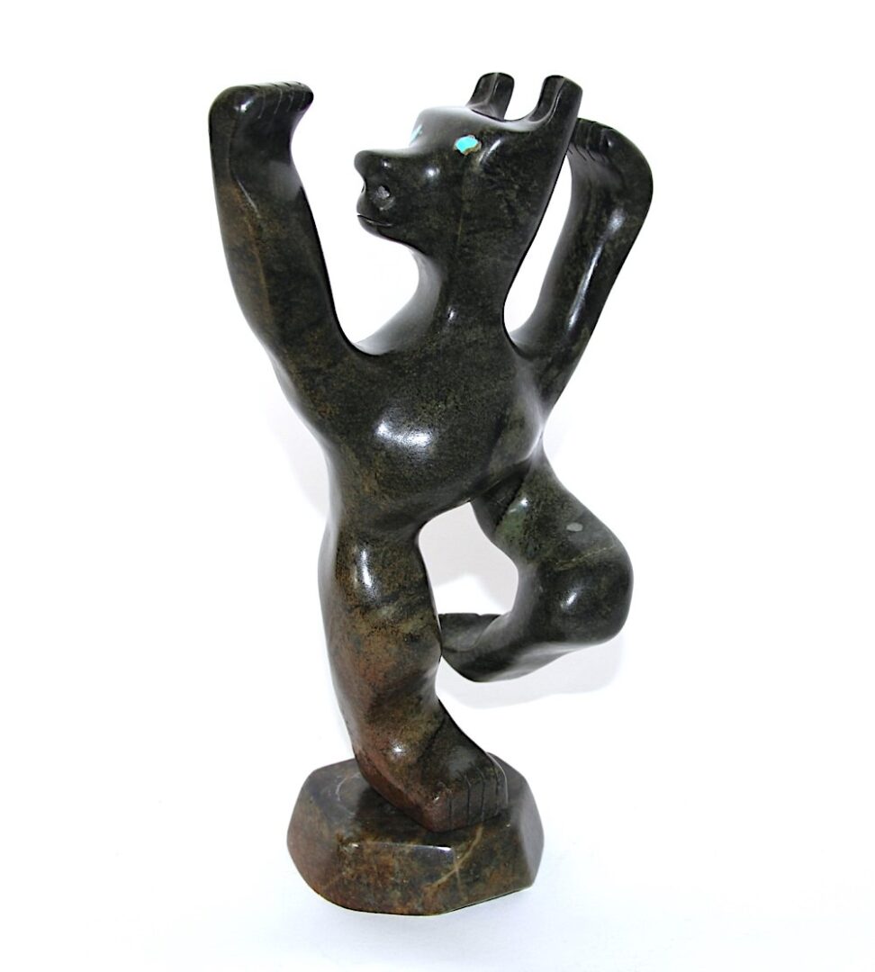 dancing bear inuit sculpture in soapstone