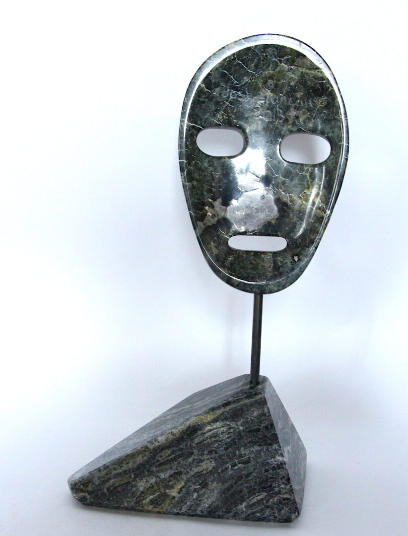 Mask Ojibway Art Sculpture in Serpentine
