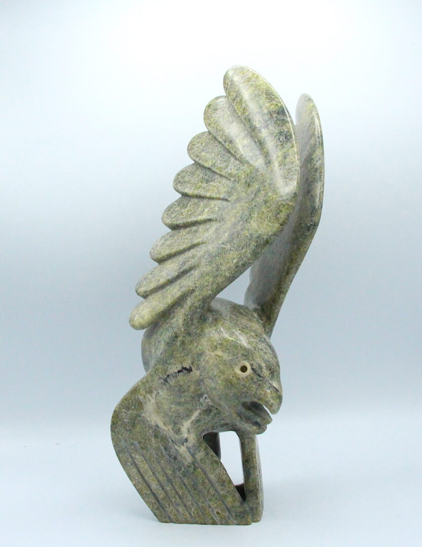 owl and falcon Inuit Art Sculpture in Serpentine