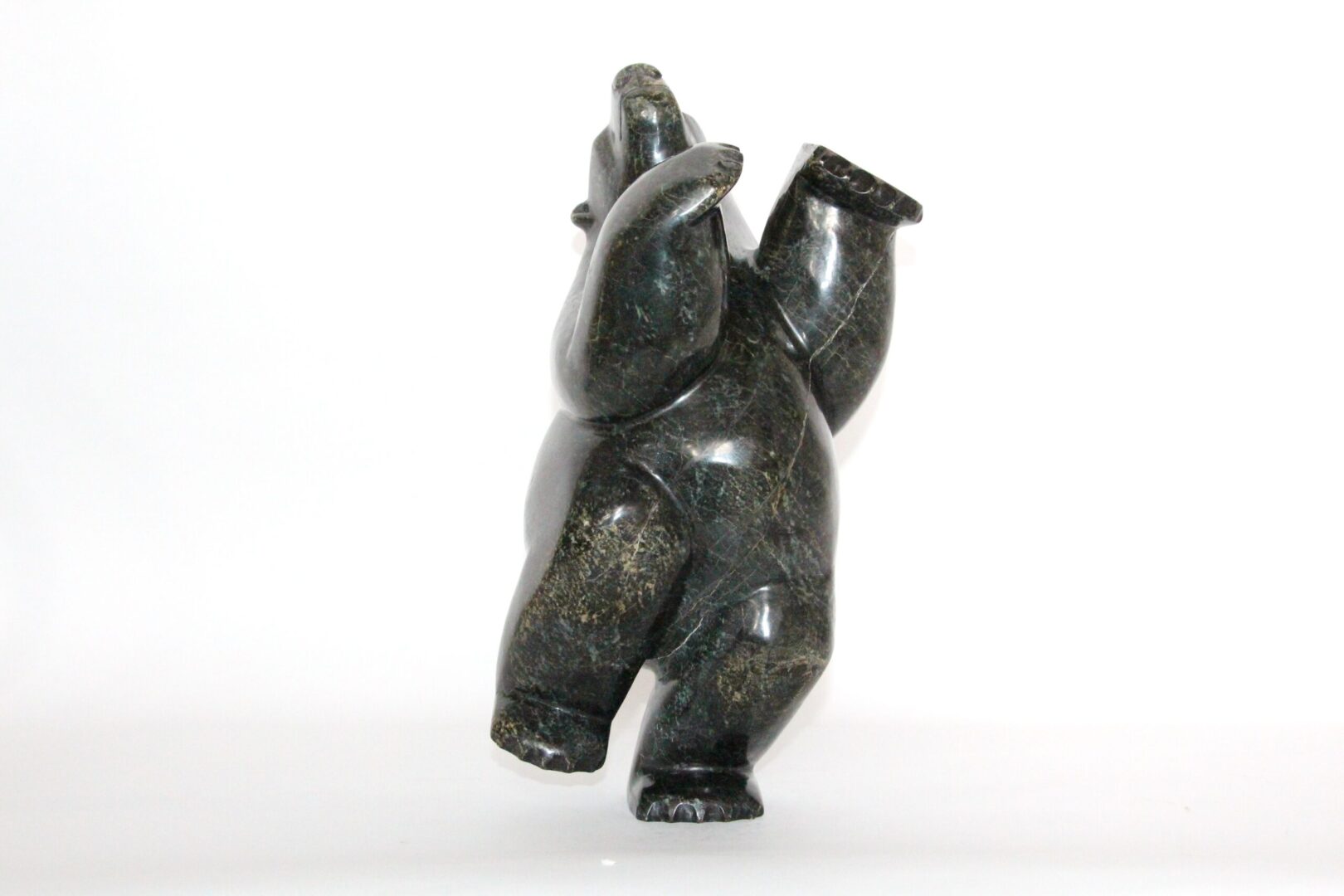 Dancing Bear by Isaaci Petaulassie Cape Dorset Serpentine stone