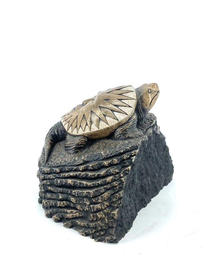 Sun Turtle 44 1035 by Eric Silver Soapstone sculpture oneida iroquois