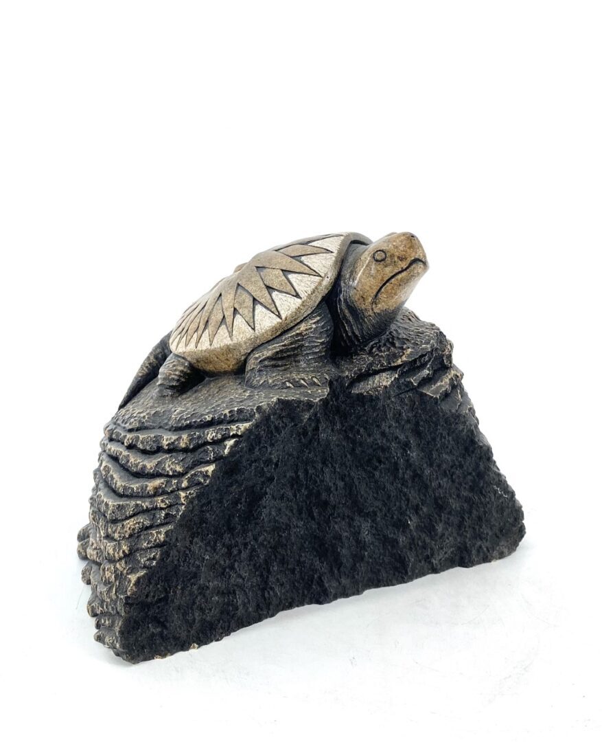Sun Turtle 44 1035 by Eric Silver Soapstone sculpture oneida iroquois