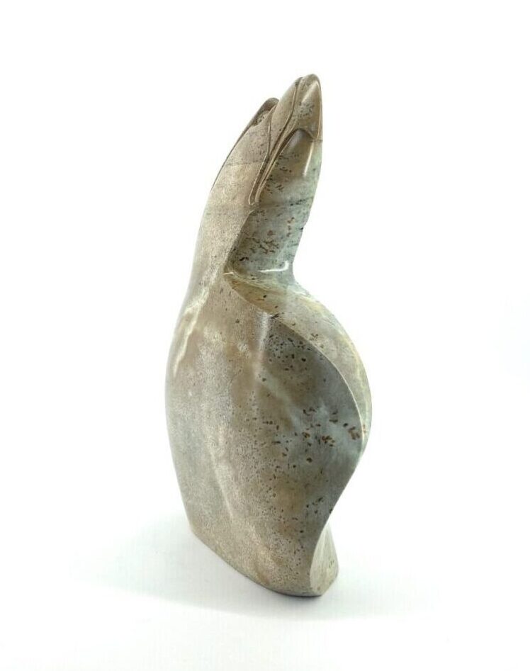 Original Iroquois art sculpture carved by Leroy Henry 4455M Eagle Spirit made in soapstone.