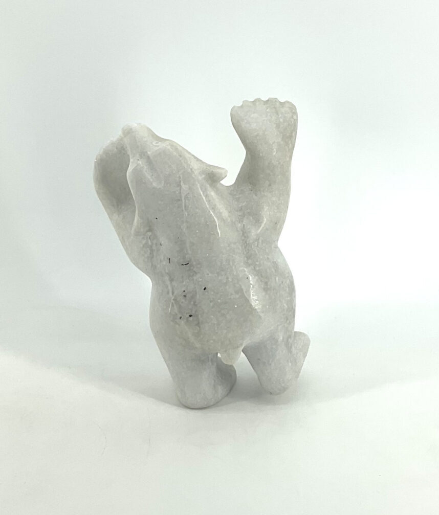 One original Inuit art sculpture hand carved in white marble by Ottokie Samayualie 