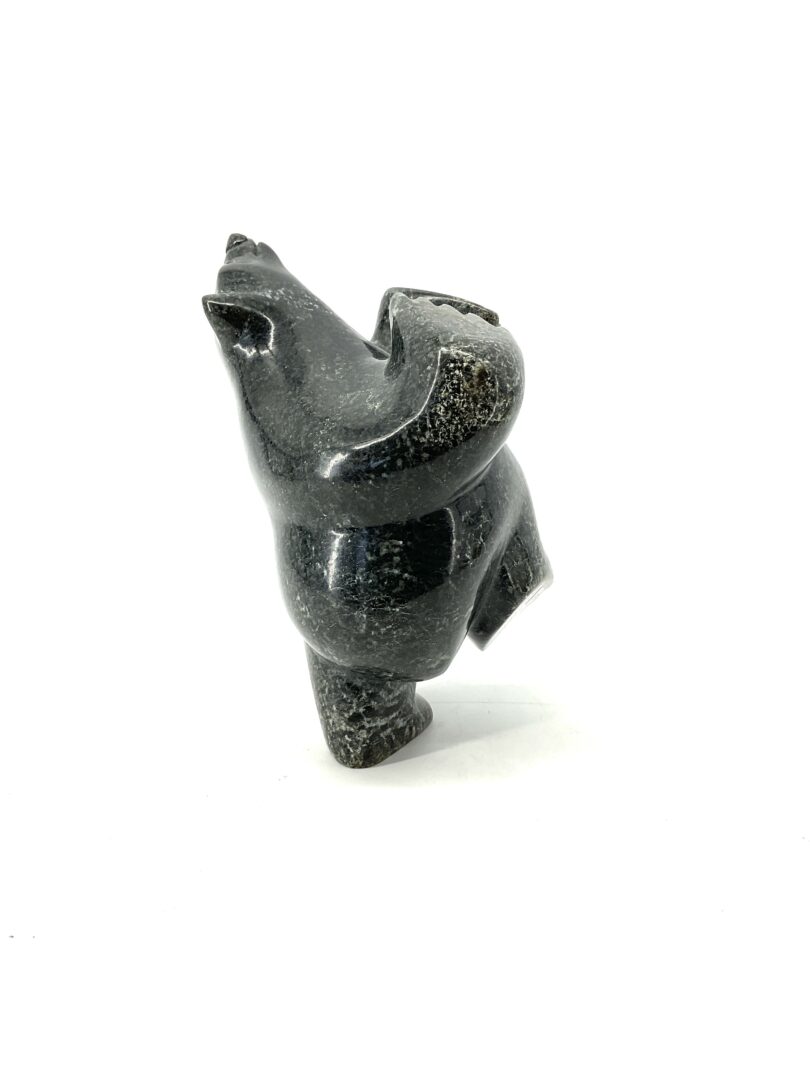 One original hand-carved sculpture by Samonie Shaa from Cape Dorset. One two-way polar bear made out of serpentine.
