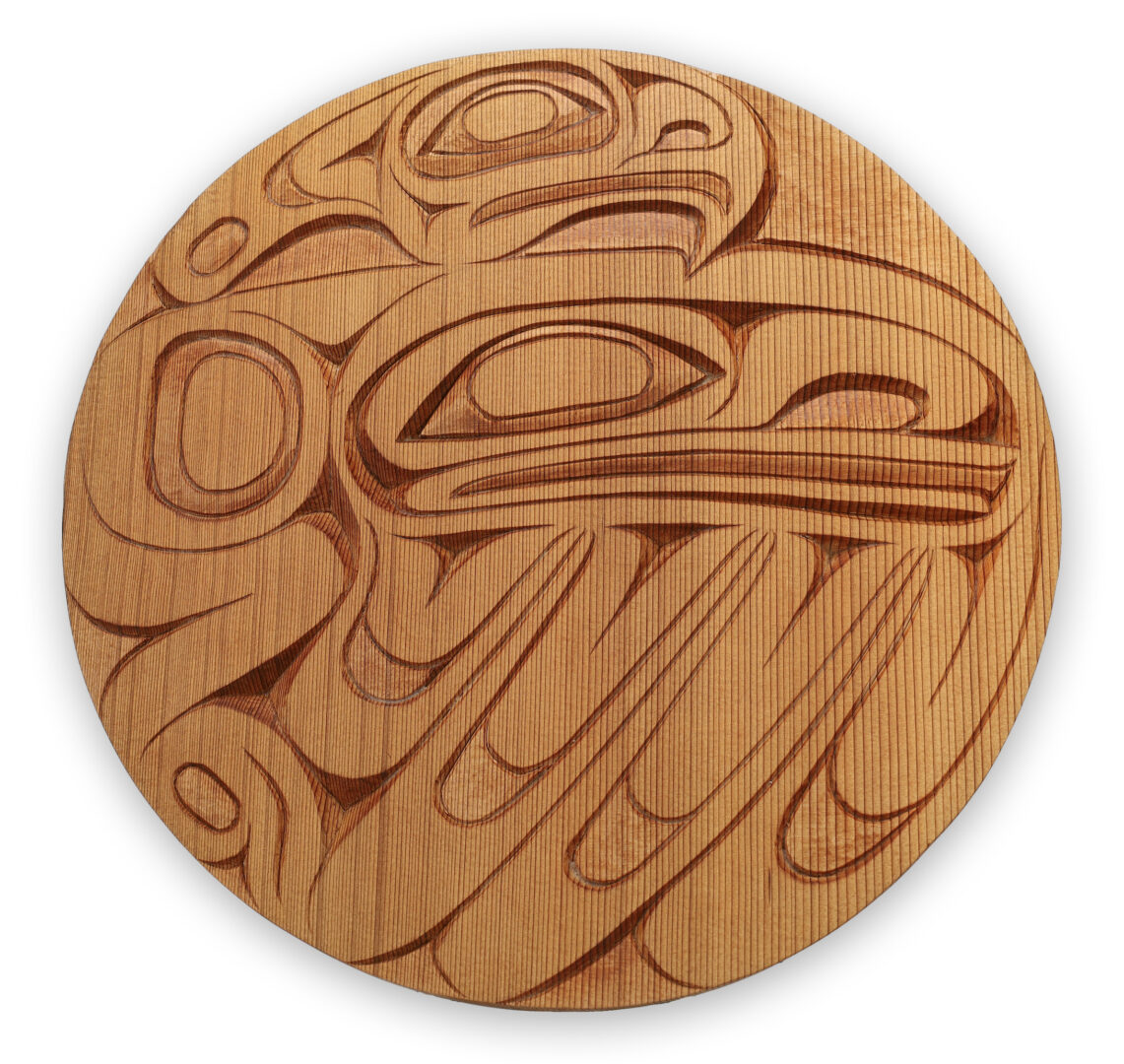 One original hand-carved panel by Nuu-chah-nulth artist Guy Louie Jr. One thunderbird panel carved out of cedar wood.