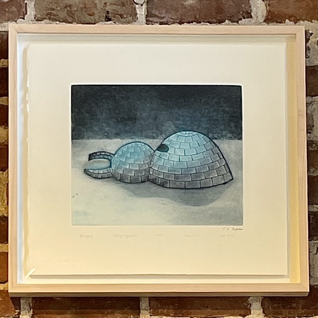 One limited edition lithograph buy Inuit graphic designer, Sita Saila. One etching & aquatint depicting an igloo.