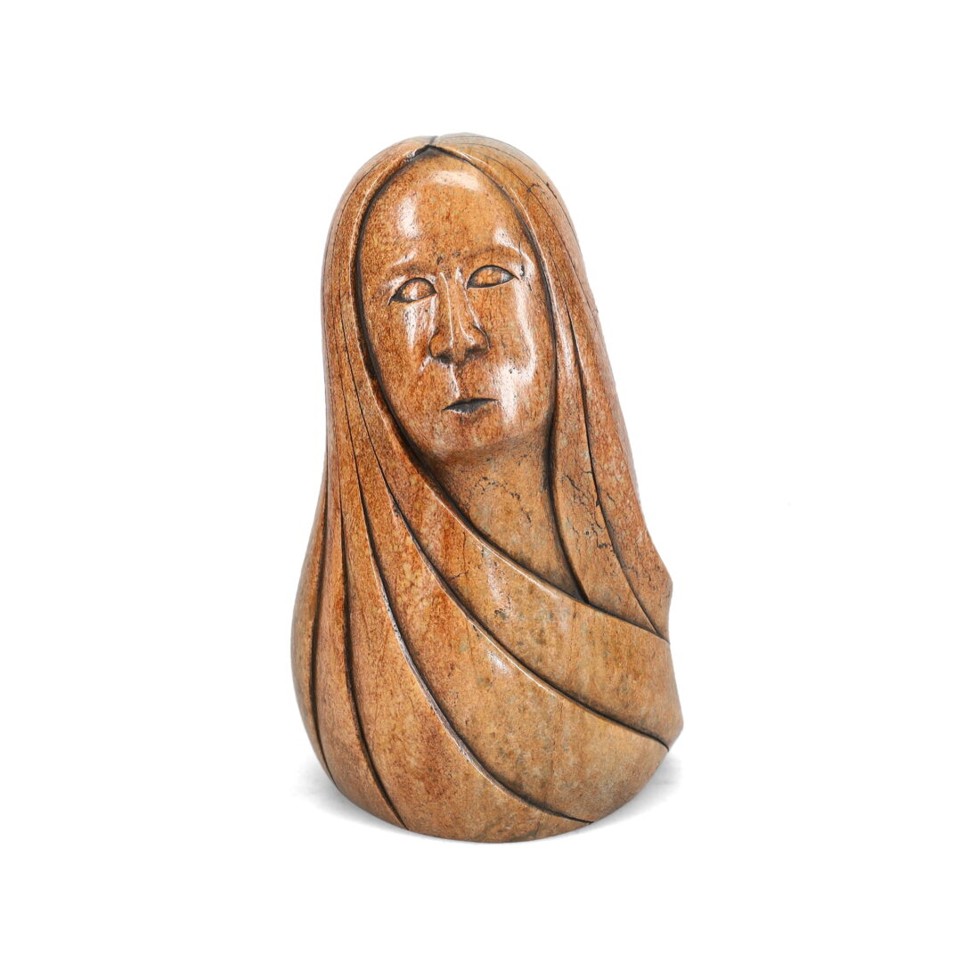 One original hand-carved sculpture by Iroquois artist, Eric Silver. One young woman carved out of soapstone.