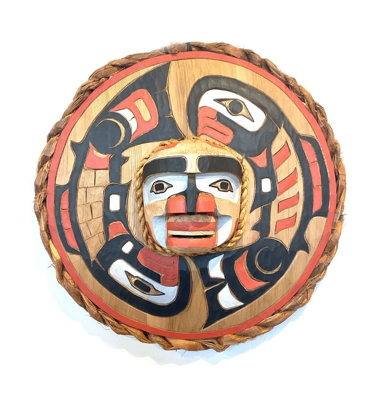 One Original hand-carved Mask by Kwakwaka’wakw artist Tim Alfred carved out of cedar wood