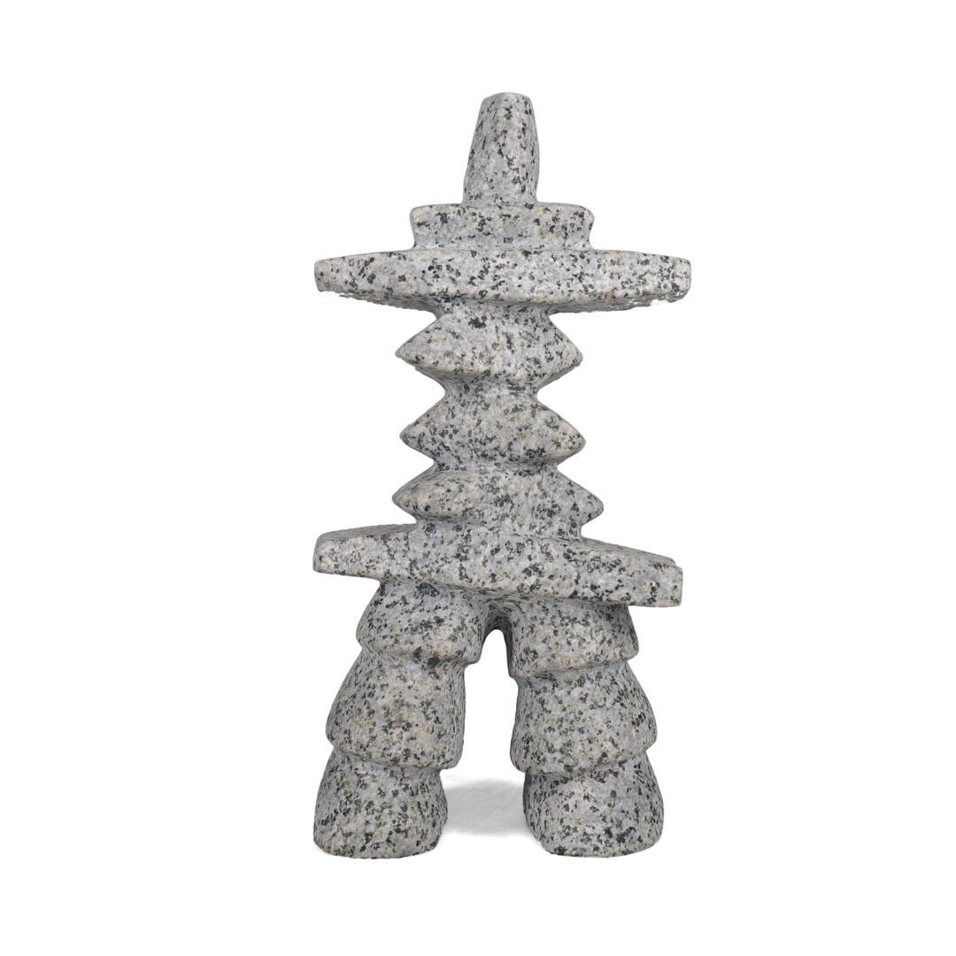 One original hand-carved sculpture by Inuit artist, Willie Kolola. One inukshuk carved out of dolomite stone.
