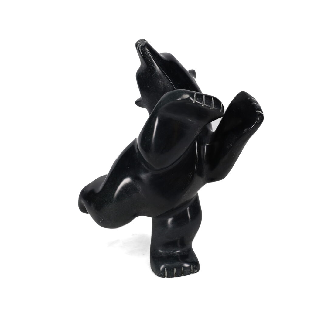 One original hand-carved sculpture by Inuit artist, Killiktee Killiktee. One Dancing Bear carved out of serpentine.