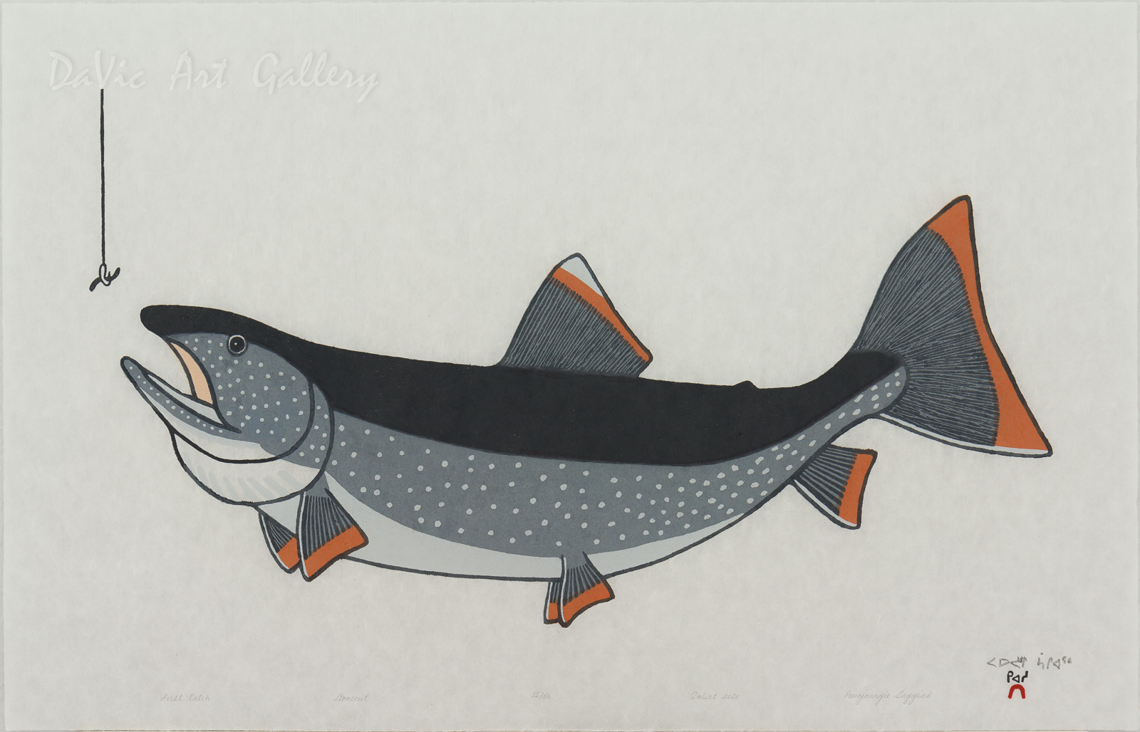 Pauojoungie Saggiak First CatchCape Dorset 2020 MediumStonecut on Kizuki Kozo White paper